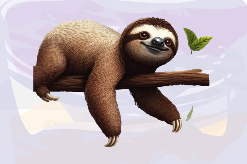 Sloth Animals Watercolor PNG Clipart