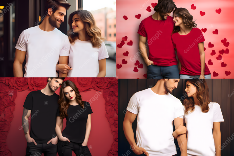 Valentines Day T-shirt Mockup Bundle