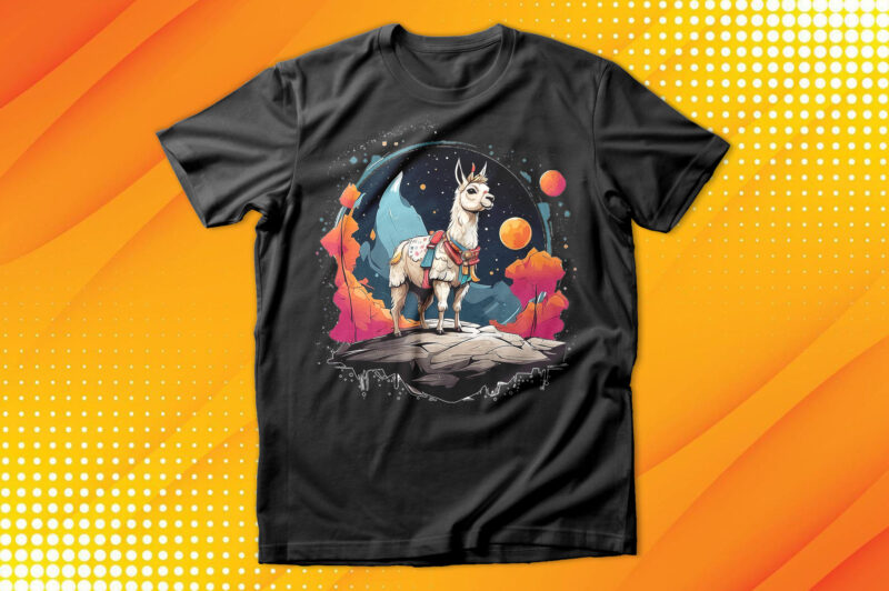 Llama on the Moon T-Shirt