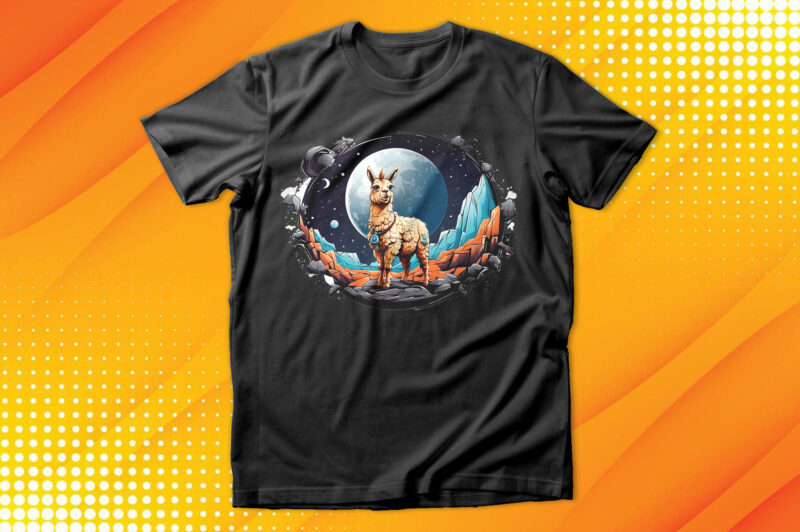 Llama on the Moon T-Shirt