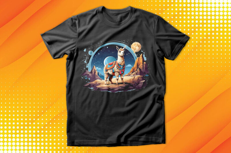 Llama on the Moon T-Shirt