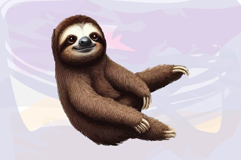 Sloth Animals Watercolor PNG Clipart