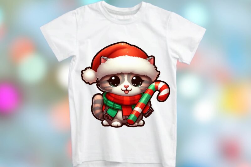 Christmas Cat PNG Sublimation Bundle