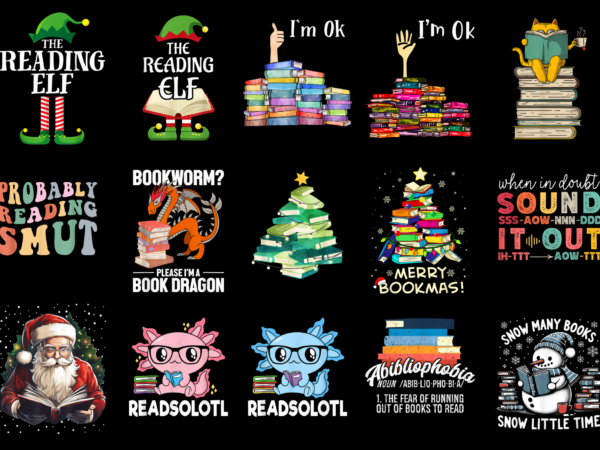 15 reading shirt designs bundle for commercial use part 3, reading t-shirt, reading png file, reading digital file, reading gift, reading do