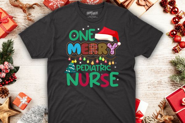 One merry pediatric nurse christmas t-shirt design vector nurse christmas, christmas day nurse shirt, santa, xmas