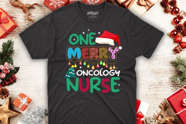 One merry Oncology Nurse Christmas T-Shirt design vector nurse christmas, christmas day nurse shirt, Santa