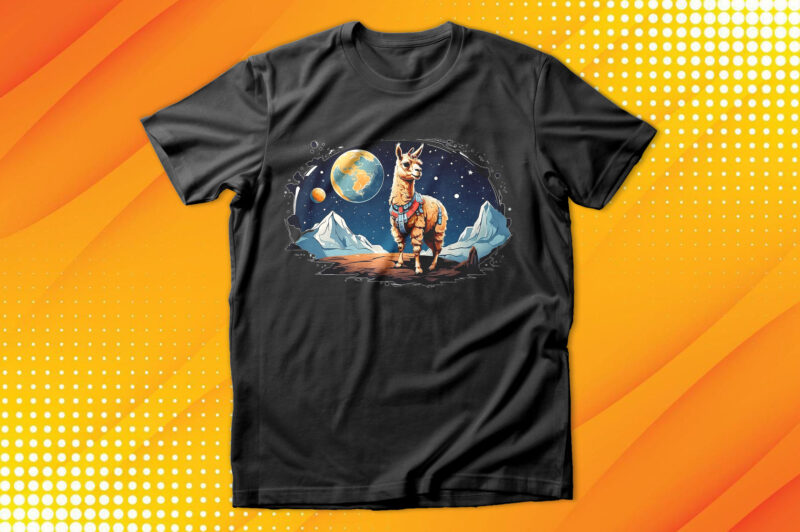 Llama on the Moon T-Shirt