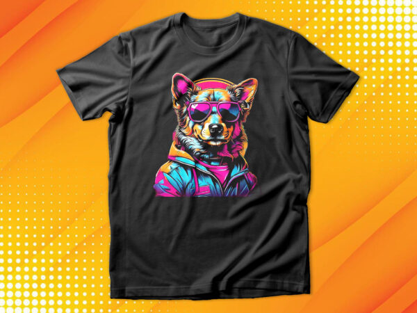 Cute dog with sunglasses t-shirt