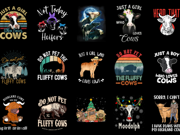 15 cows shirt designs bundle for commercial use part 4, cows t-shirt, cows png file, cows digital file, cows gift, cows download, cows desig