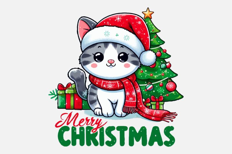 Christmas Cat PNG Sublimation