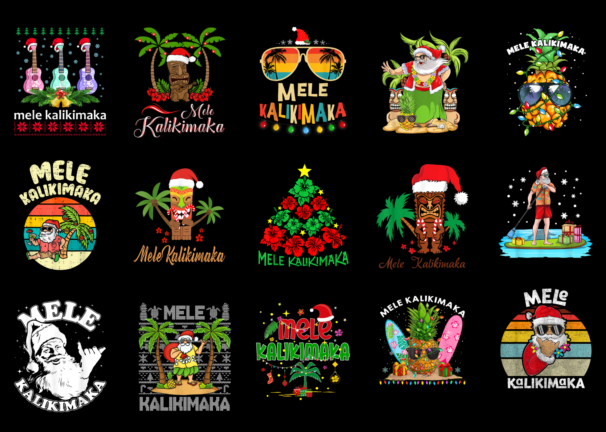 15 Mele Kalikimaka Shirt Designs Bundle For Commercial Use Part 4, Mele