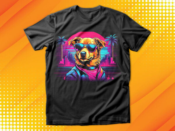 Cute dog with sunglasses t-shirt