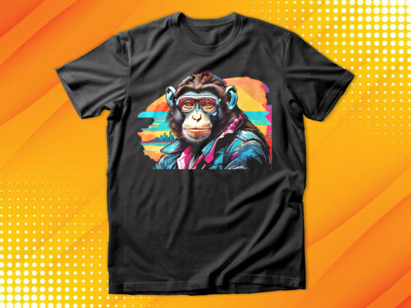 Cool ape wearing sunglasses t-shirt