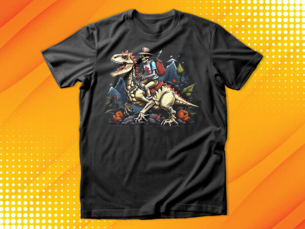 Skeleton drive dinosaurs t-shirt