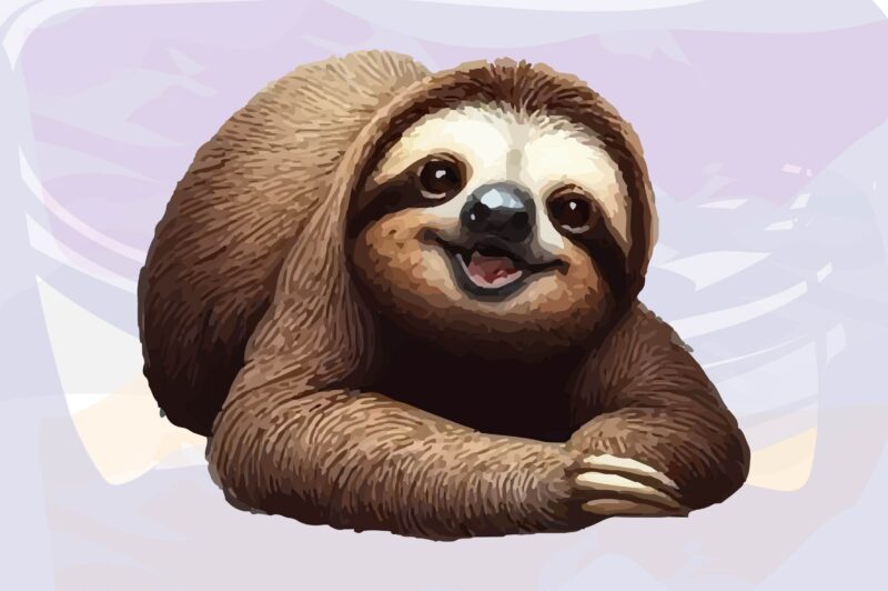 Sloth Animals Watercolor PNG Clipart