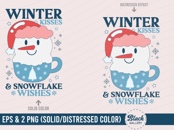 Winter snowman sublimation png & eps t shirt design for sale