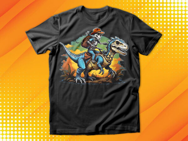 Skeleton drive dinosaurs t-shirt