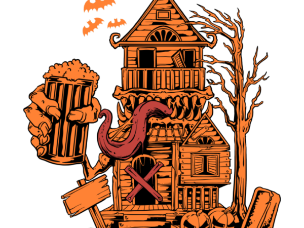 Haunted house graphic t shirt