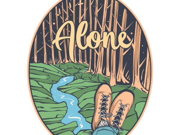 Alone t shirt vector