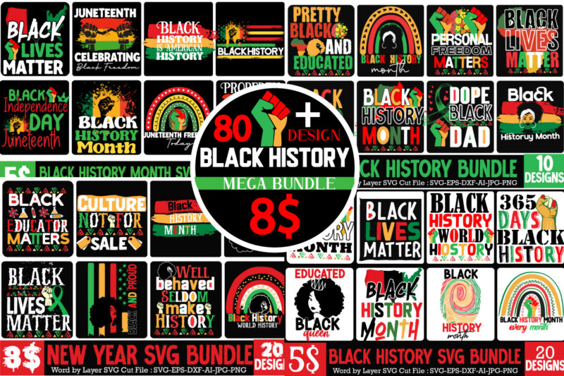 Black History Month T-Shirt Design Mega Bundle,20 Juneteenth SVG Design, Black History T-Shirt Design ,Black History Bundle ,#Juneteenth T-S