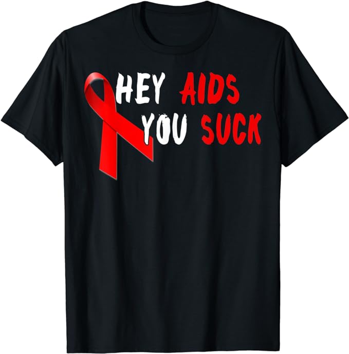 AIDS Sucks T-shirt Red Ribbon AIDS Awareness Month