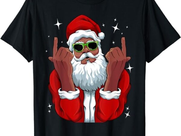 African american santa christmas pajama cool black x-mas t-shirt