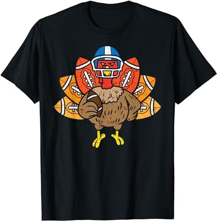 American football player turkey thanksgiving day sport gift t-shirt