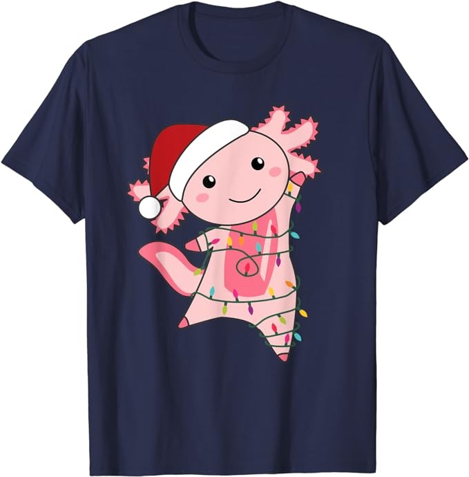 Axolotl Christmas Fairy Light Christmas Axolotl T-Shirt