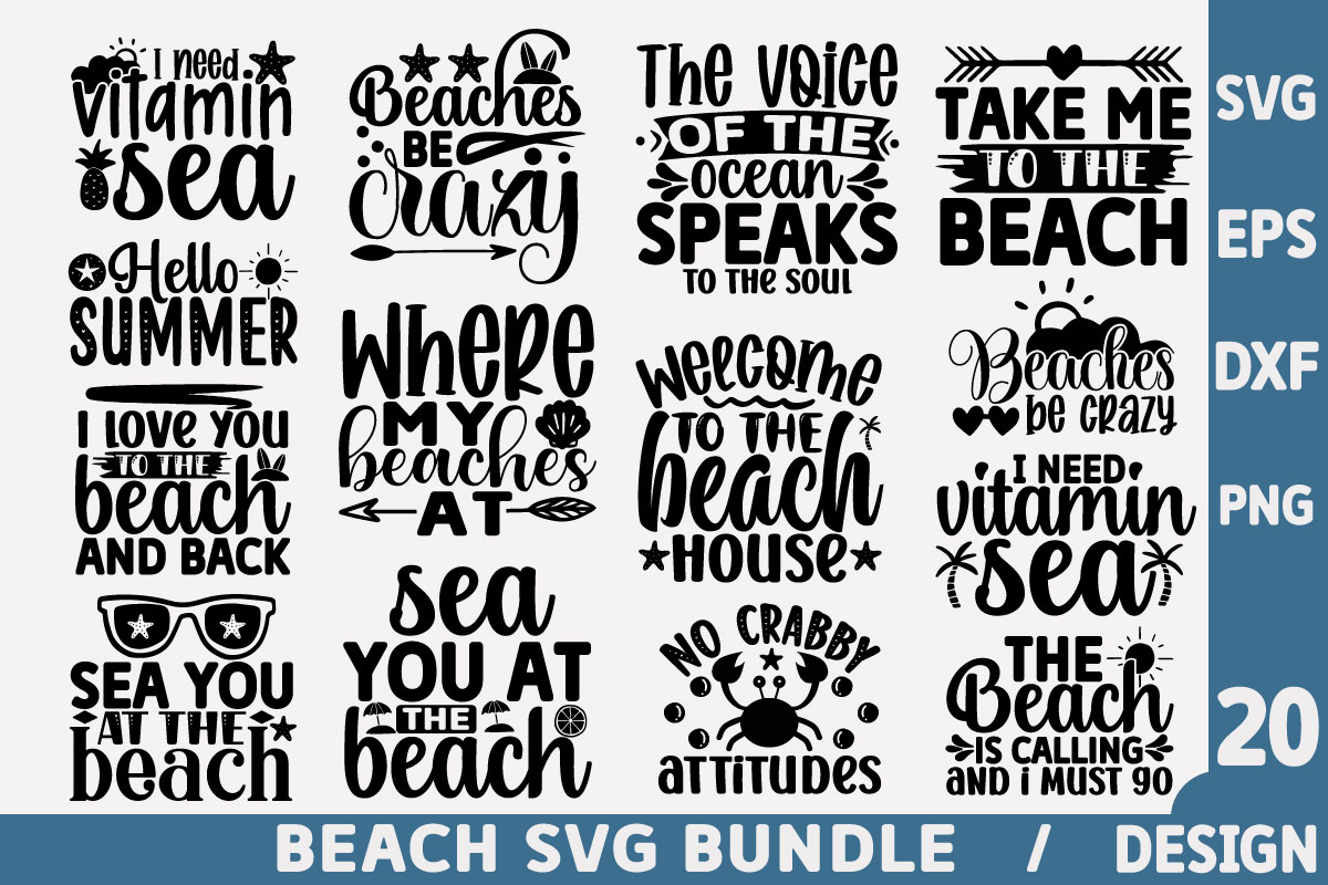 Beach SVG Bundle - Buy t-shirt designs