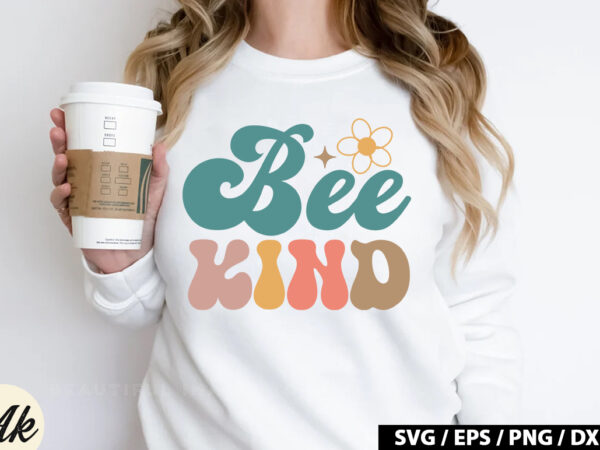 Bee kind retro svg t shirt template