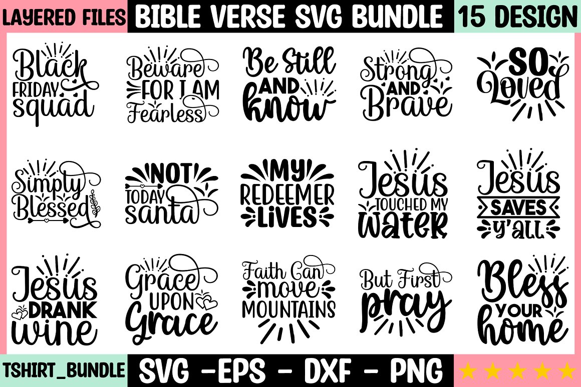 Bible Verse SVG Bundle - Buy t-shirt designs