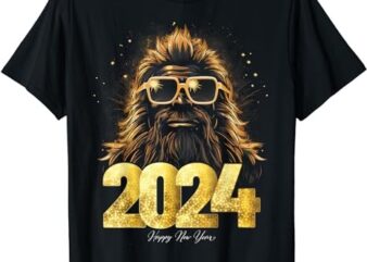 Bigfoot Sasquatch 2024 Happy New Year New Years Eve Party T-Shirt