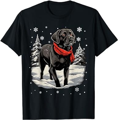 Black labrador christmas santa hat xmas pajama t-shirt