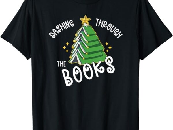 Book lover christmas tree holiday reading love to read t-shirt