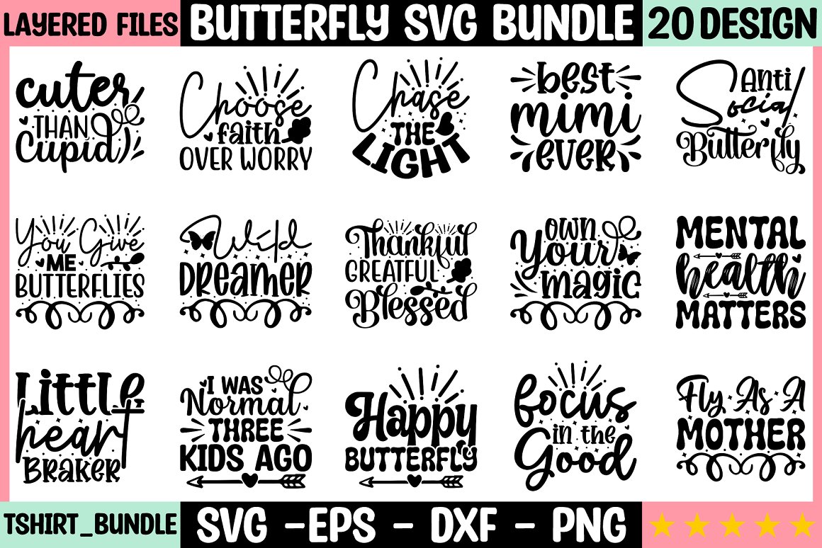 Butterfly SVG Bundle - Buy t-shirt designs