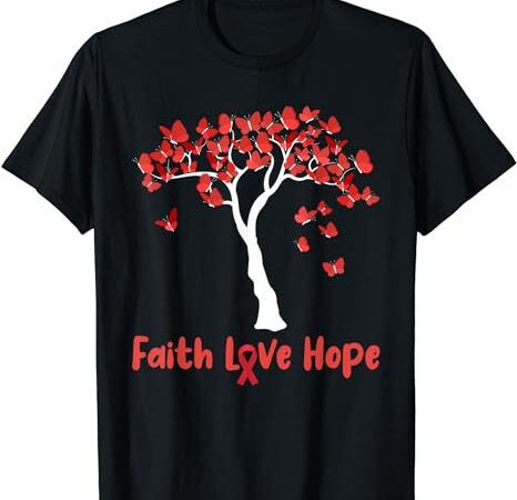 Butterfly tree faith love hope t-shirt