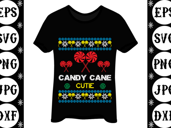 Candy cane cutie t shirt vector file