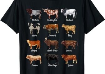 Cattle drawings – types of cows T-Shirt