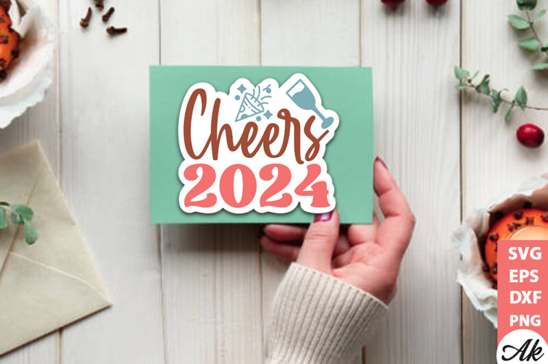 Cheers 2024 Stickers Design