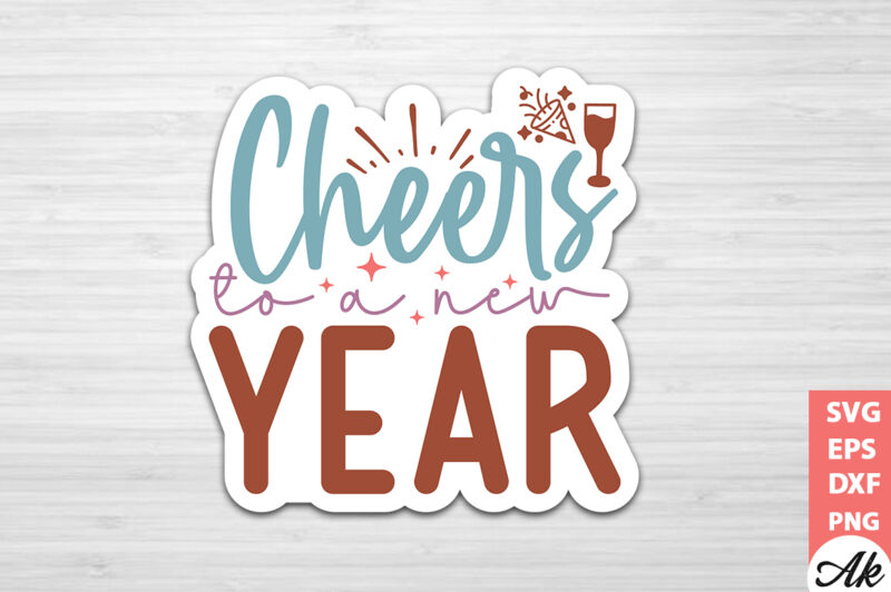 Stickers New Year SVG Bundle