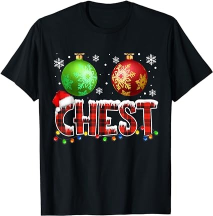 Chestnuts funny matching couples christmas lights nuts chest t-shirt