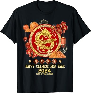 Chinese new year 2024 happy new year 2024 year of the dragon t-shirt