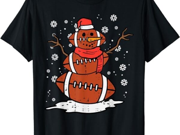 Christmas american football snowman xmas sport men boys kids t-shirt