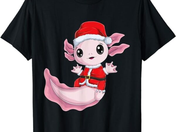 Christmas axolotl santa claus xmas pjs pajama kawaii axolotl t-shirt