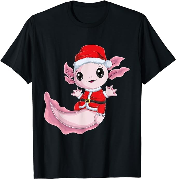 Christmas Axolotl Santa Claus Xmas PJs pajama kawaii axolotl T-Shirt