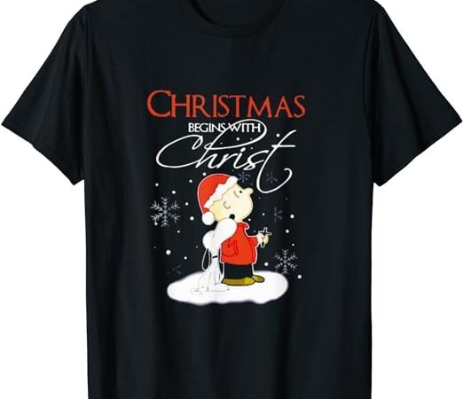 Christmas begins with christ xmas gift holiday costume t-shirt