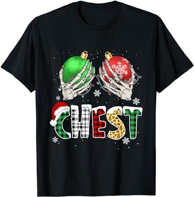 Christmas chest nuts chestnuts xmas couple matching costume t-shirt