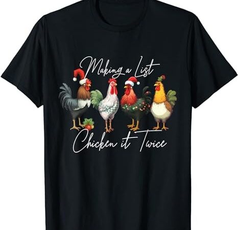 Christmas chicken lover xmas santa hat funny farm gift t-shirt