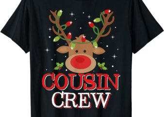 Christmas Cousin Crew Funny Reindeer Matching Pajama T-Shirt