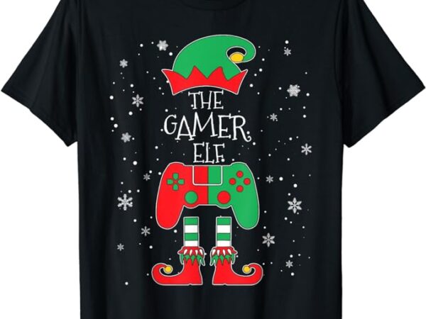 Christmas elf matching gamer family gaming boys kids men t-shirt